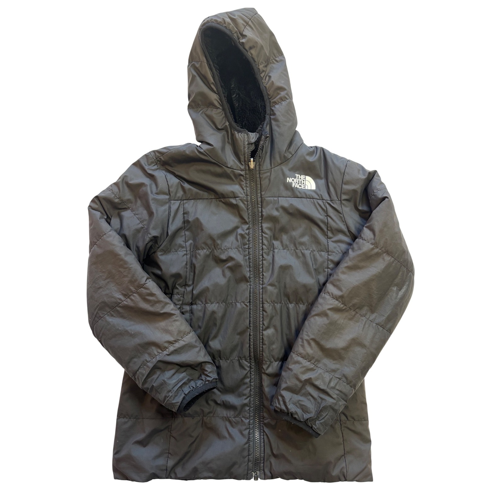 The North Face Jacket Reversible Black Fleece Puffer Coat Womens Xs Girls 14 16